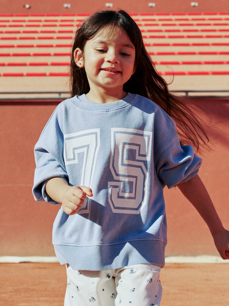 Sweat esprit campus Bleu - Kiabi