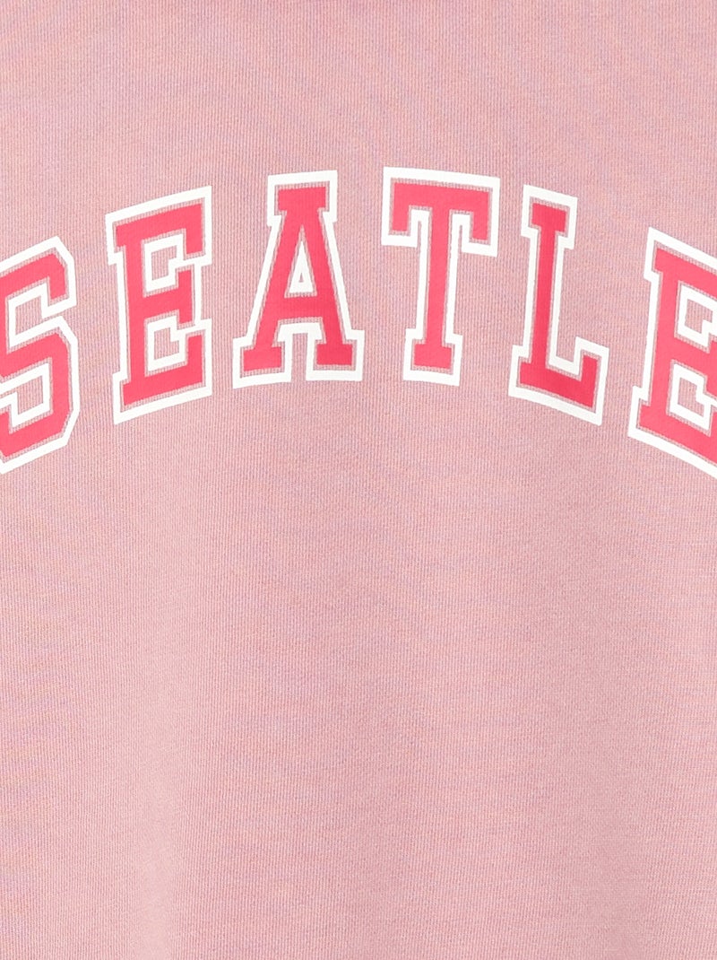 Sweat esprit campus Rose - Kiabi