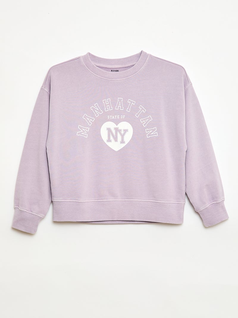 Sweat esprit campus Violet - Kiabi