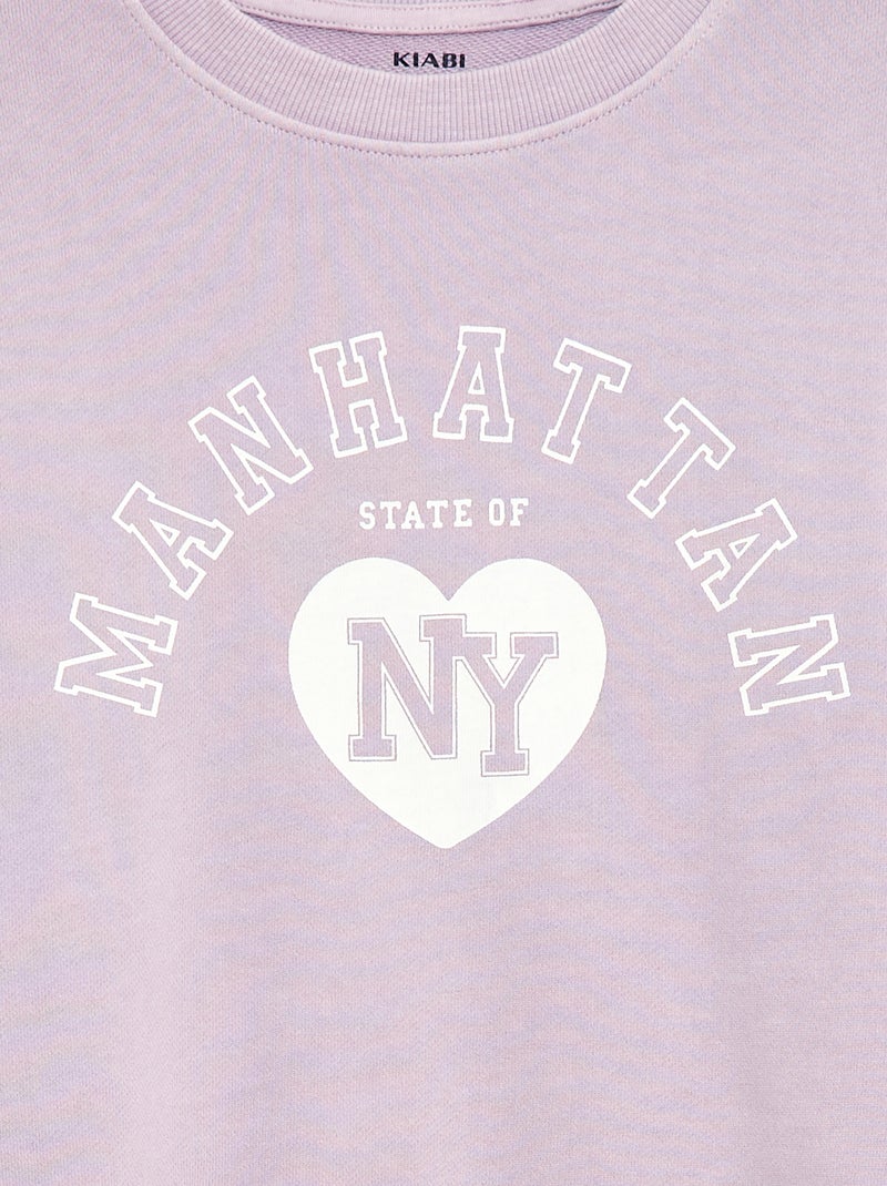 Sweat esprit campus Violet - Kiabi