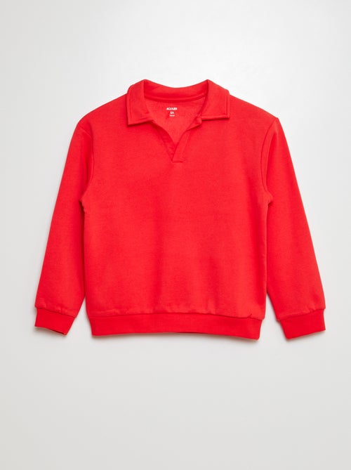 Sweat esprit polo uni - Kiabi