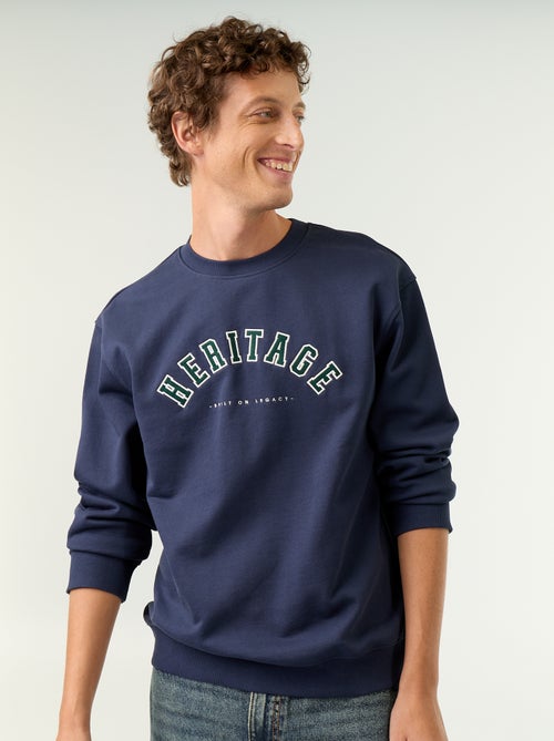 Sweat esprit sportswear avec inscriptions brodées - Kiabi