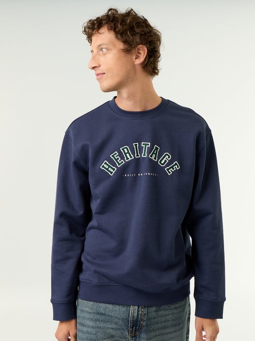 Sweat esprit sportswear avec inscriptions brodées - Kiabi