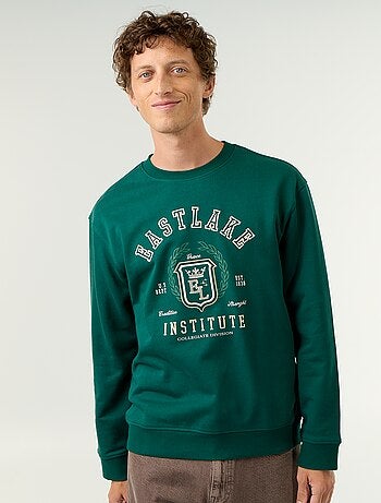 Sweat esprit sportswear avec inscriptions brodées
