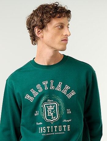 Sweat esprit sportswear avec inscriptions brodées