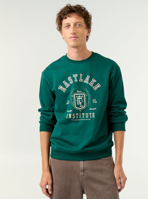 Sweat esprit sportswear avec inscriptions brodées - Kiabi
