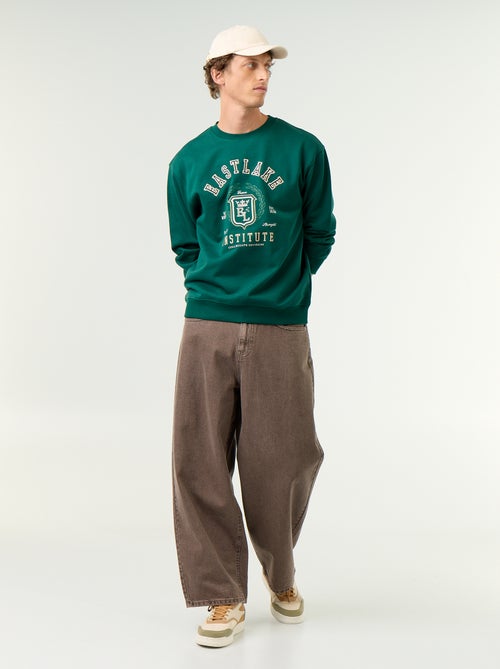 Sweat esprit sportswear avec inscriptions brodées - Kiabi