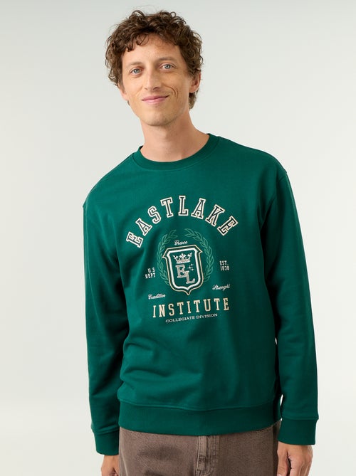 Sweat esprit sportswear avec inscriptions brodées - Kiabi