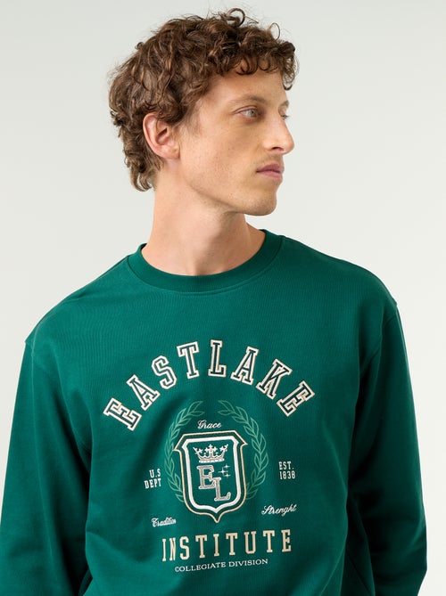 Sweat esprit sportswear avec inscriptions brodées - Kiabi