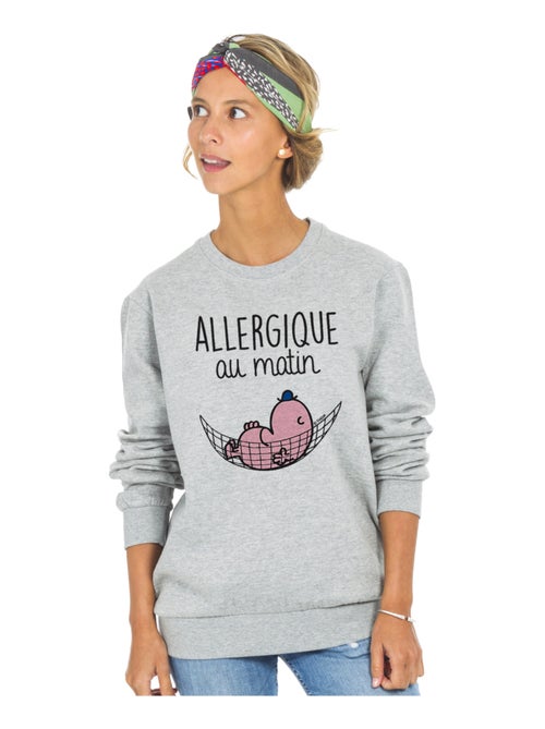 Sweat Femme - ALLERGIQUE AU MATIN - Kiabi Sweat Femme - ALLERGIQUE AU MATIN - Kiabi