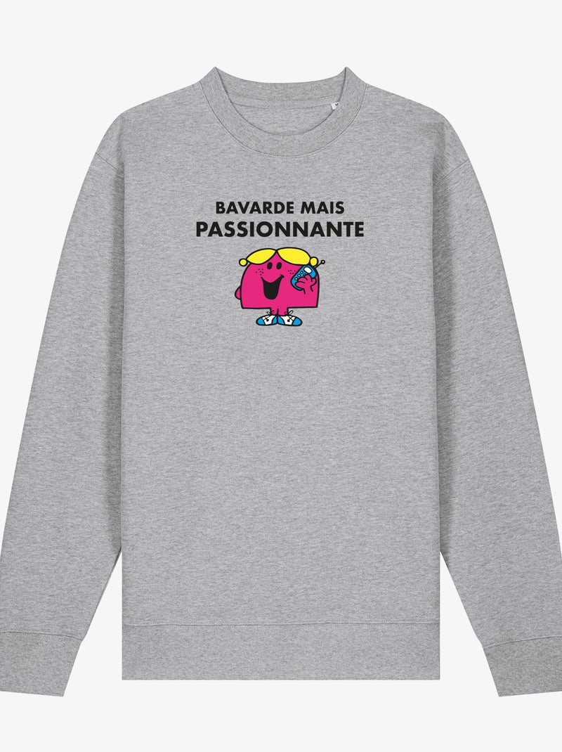 Sweat Femme - BAVARDE MAIS PASSIONNANTE Gris chiné - Kiabi