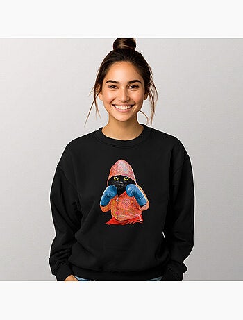 Sweat Femme - BOXING CAT BLACK