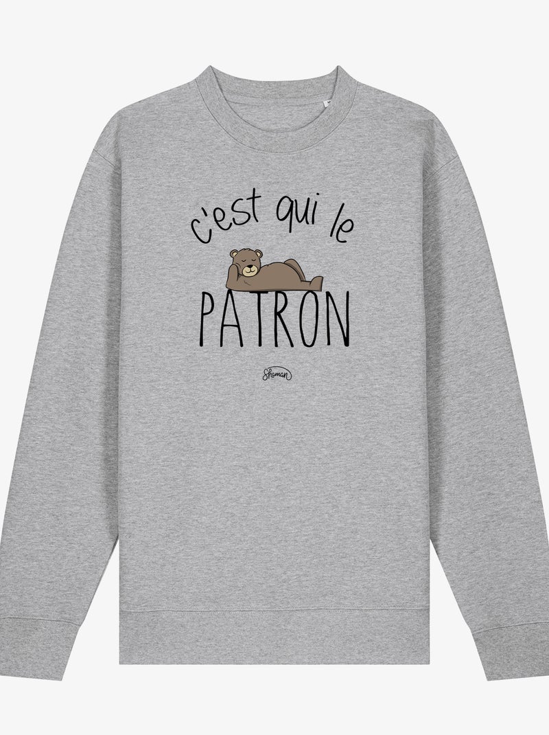 Sweat Femme - C'EST QUI LE PATRON Gris chiné - Kiabi