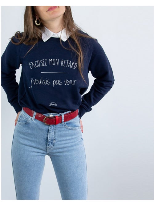 Sweat Femme - EXCUSEZ MON RETARD J'VOULAIS PAS VENIR - Kiabi Sweat Femme - EXCUSEZ MON RETARD J'VOULAIS PAS VENIR - Kiabi