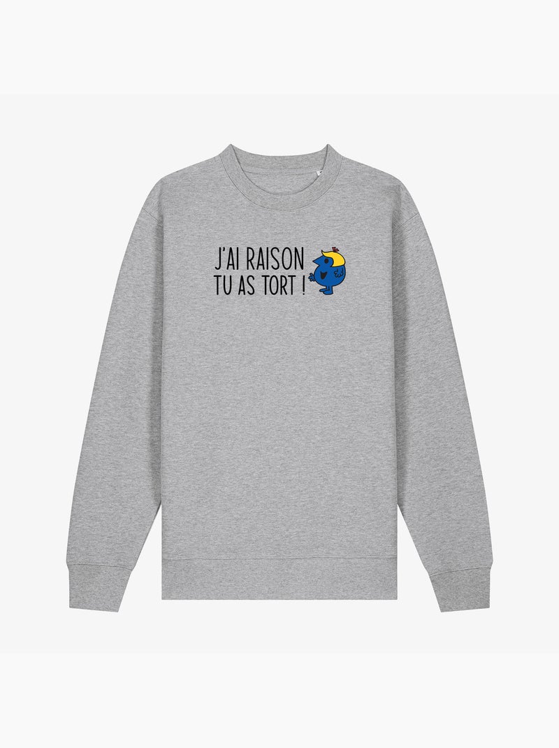 Sweat Femme - J AI RAISON TU AS TORT Gris chiné - Kiabi