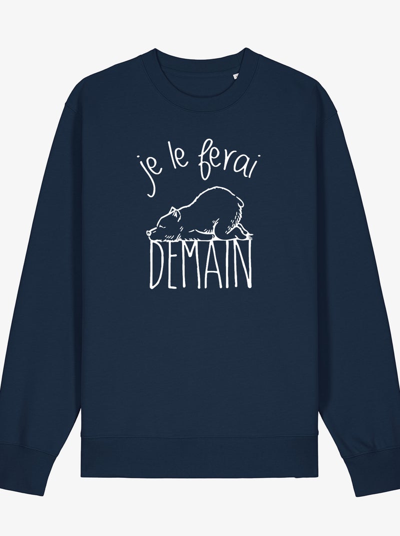 Sweat Femme - JE LE FERAI DEMAIN Bleu marine - Kiabi