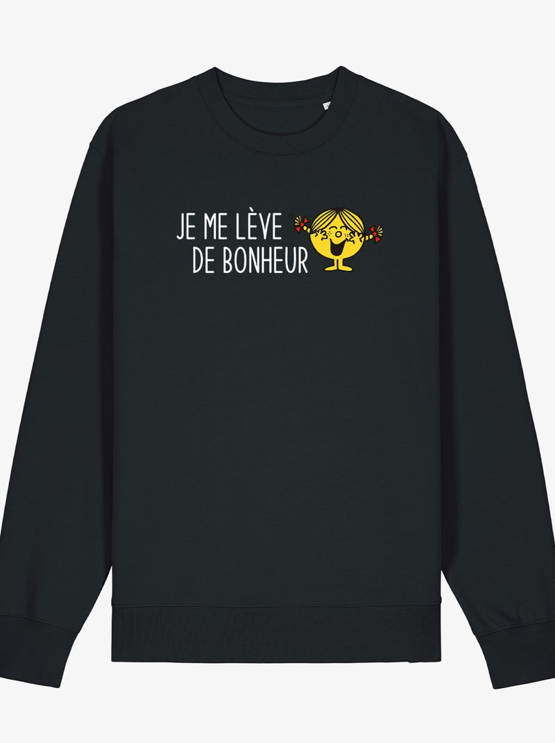 Sweat Femme - JE ME LEVE DE BONHEUR Noir - Kiabi