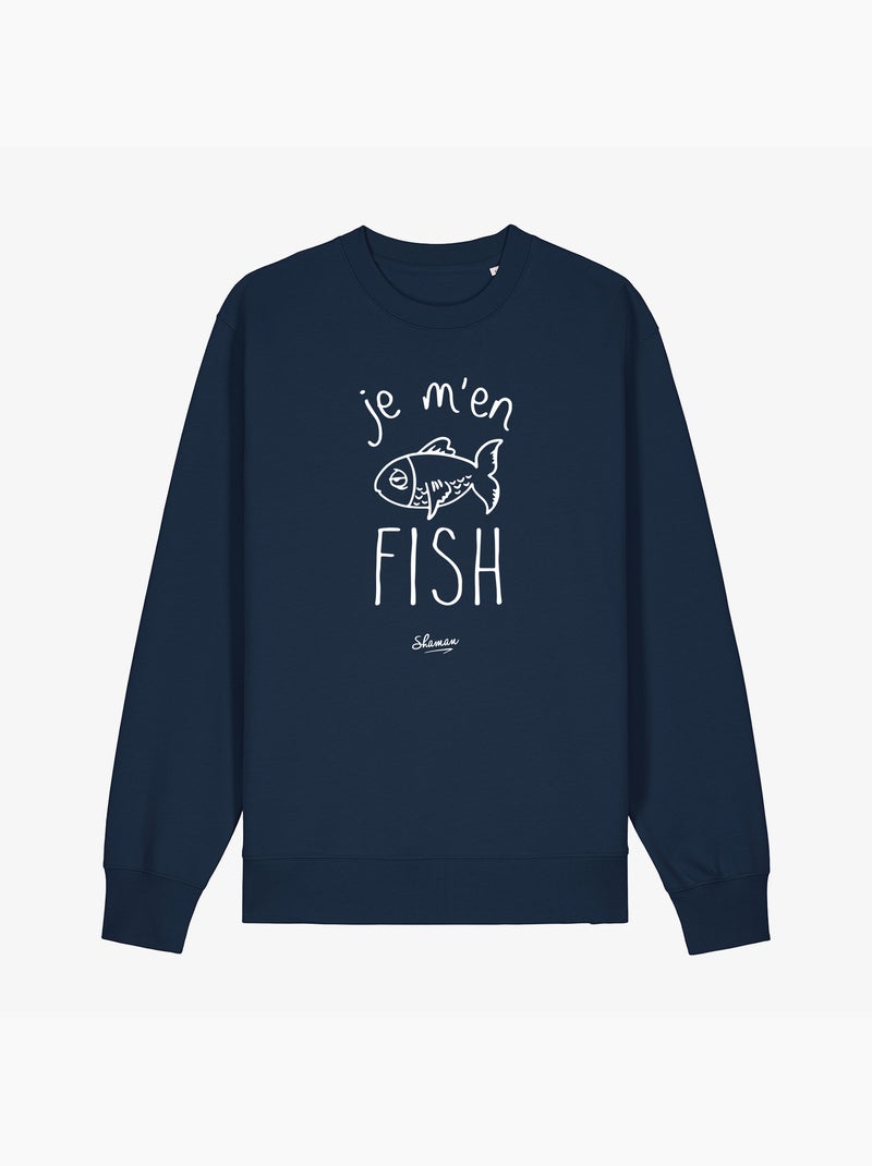Sweat Femme - JE M'EN FISH Bleu marine - Kiabi