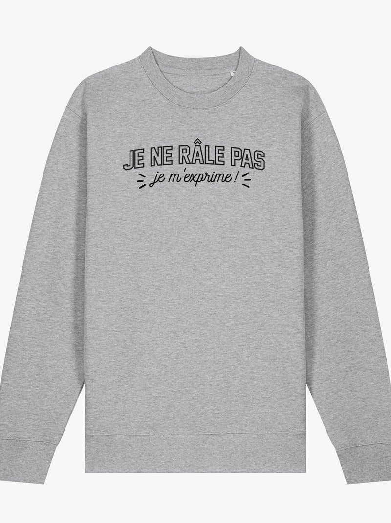 Sweat Femme - JE NE RALE PAS Gris chiné - Kiabi