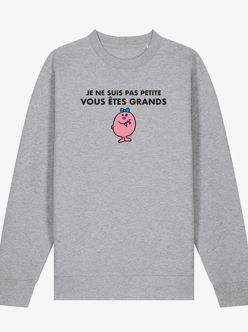 Sweat Femme - JE NE SUIS PAS PETITE VOUS ETES GRANDS Gris chiné - Kiabi