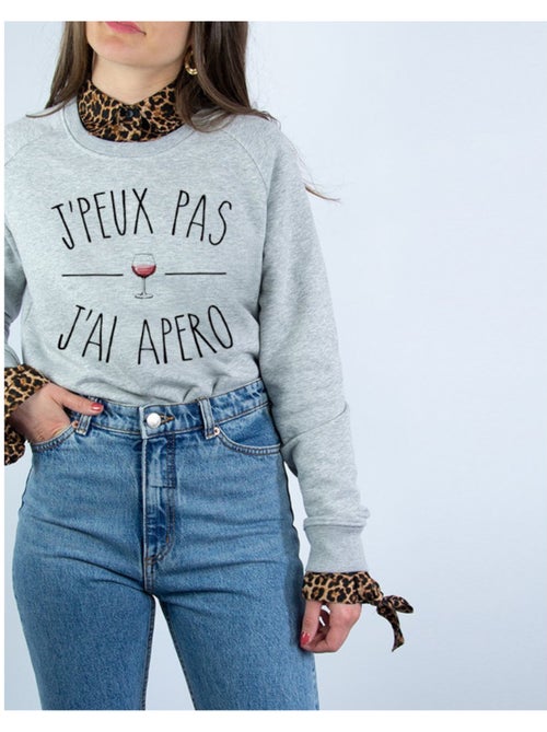 Sweat Femme - JE PEUX PAS J'AI APÉRO - Kiabi Sweat Femme - JE PEUX PAS J'AI APÉRO - Kiabi