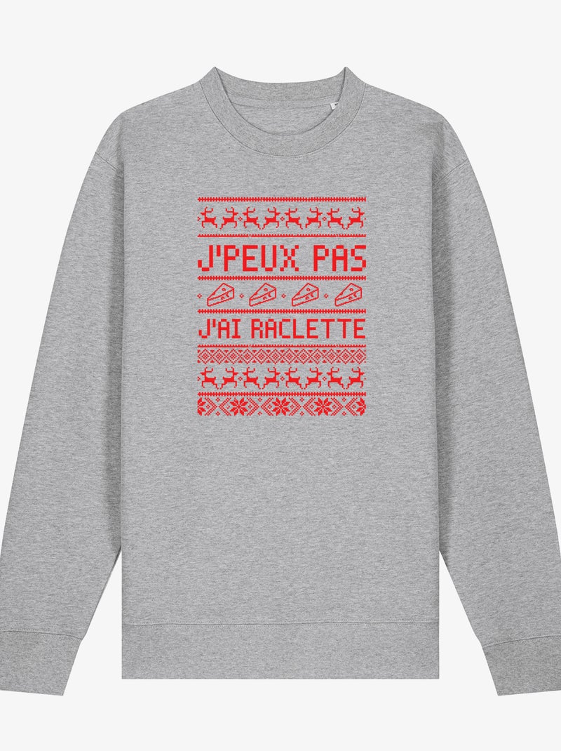 Sweat Femme - J'PEUX PAS J'AI RACLETTE Gris chiné - Kiabi