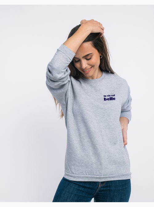 Sweat Femme - LA VIE EST BELLE CŒUR - Kiabi Sweat Femme - LA VIE EST BELLE CŒUR - Kiabi