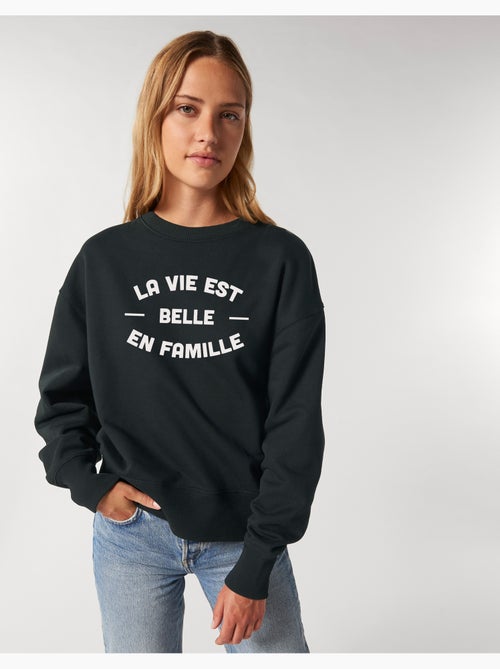 Sweat Femme - LA VIE EST BELLE EN FAMILLE 2 FACE - Kiabi Sweat Femme - LA VIE EST BELLE EN FAMILLE 2 FACE - Kiabi