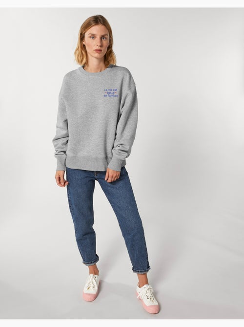 Sweat Femme - LA VIE EST BELLE EN FAMILLE COEUR - Kiabi Sweat Femme - LA VIE EST BELLE EN FAMILLE COEUR - Kiabi