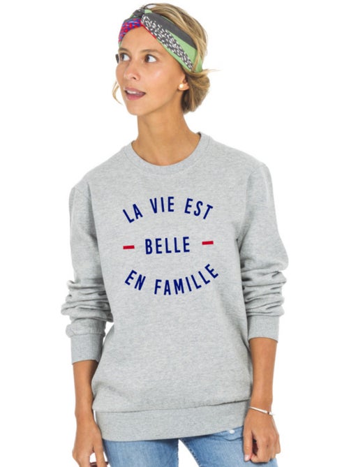 Sweat Femme - LA VIE EST BELLE EN FAMILLE - Kiabi Sweat Femme - LA VIE EST BELLE EN FAMILLE - Kiabi