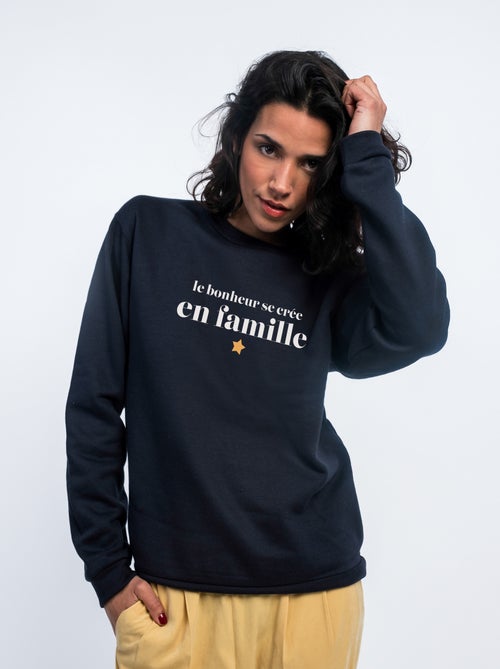Sweat Femme - LE BONHEUR SE CRÉE EN FAMILLE - Kiabi