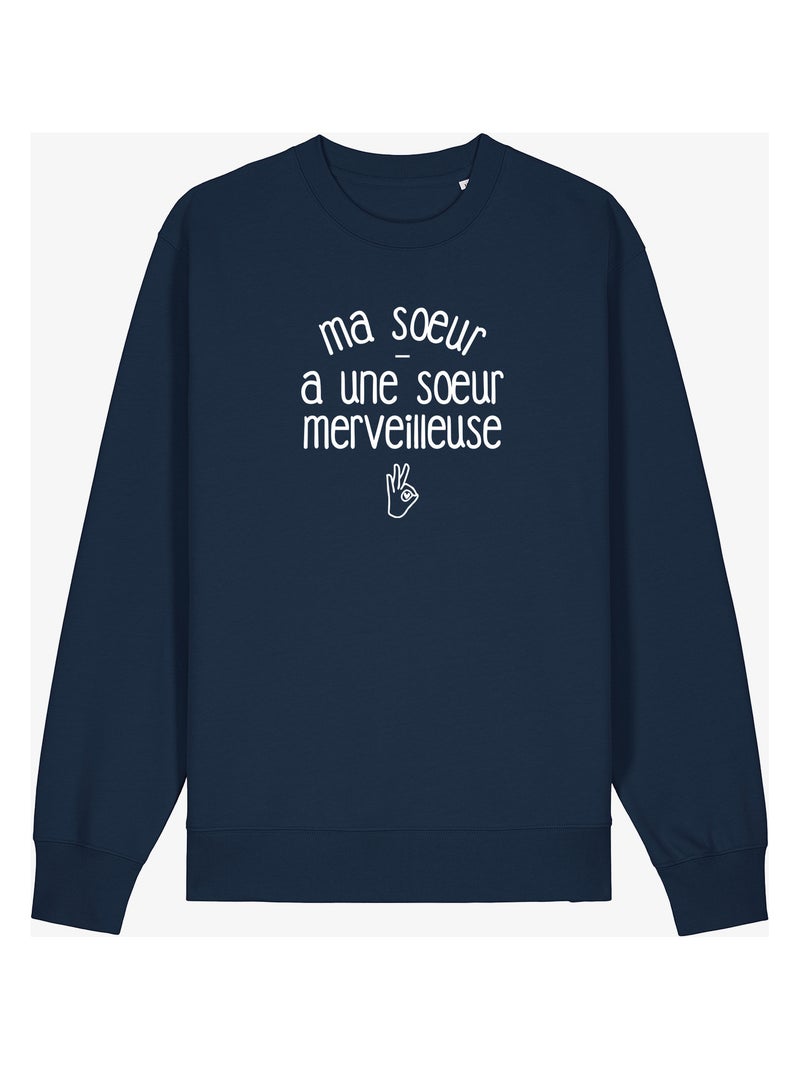 Sweat Femme - MA SŒUR A UNE SŒUR MERVEILLEUSE Bleu marine - Kiabi