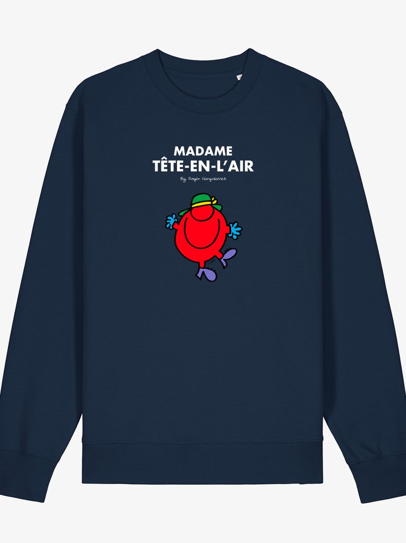Sweat Femme - MADAME TÊTE EN L'AIR Bleu marine - Kiabi