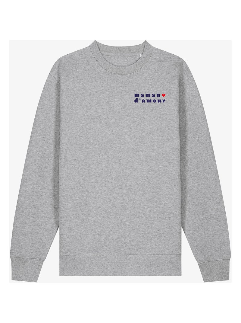 Sweat Femme - MAMAN D AMOUR 2 COEUR Gris chiné - Kiabi