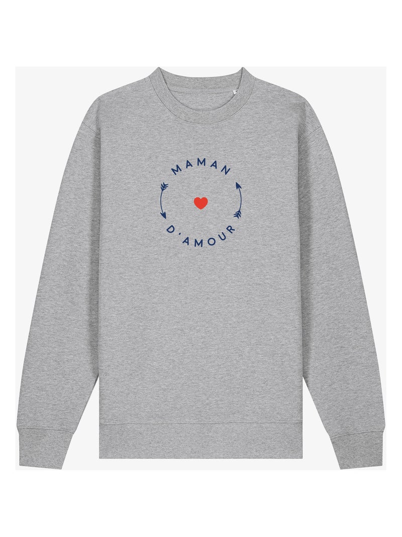 Sweat Femme - MAMAN D'AMOUR 2 MPT Gris chiné - Kiabi