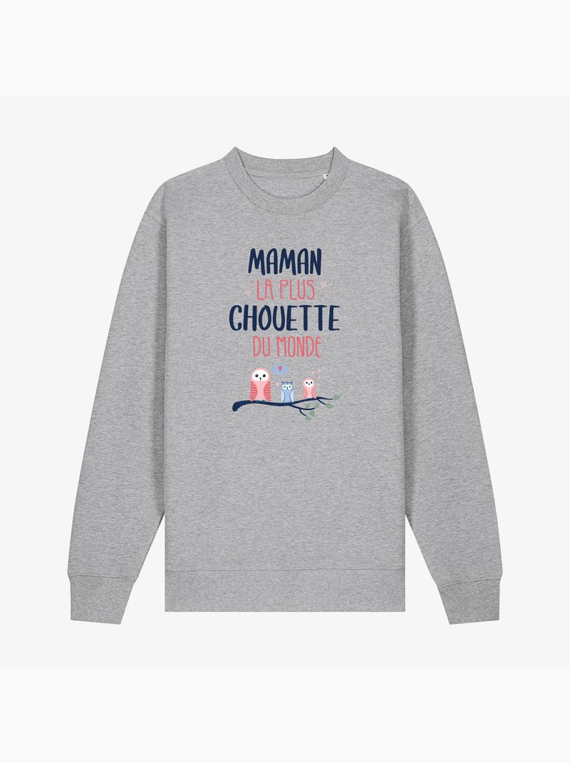 Sweat Femme - MAMAN LA PLUS CHOUETTE Gris chiné - Kiabi