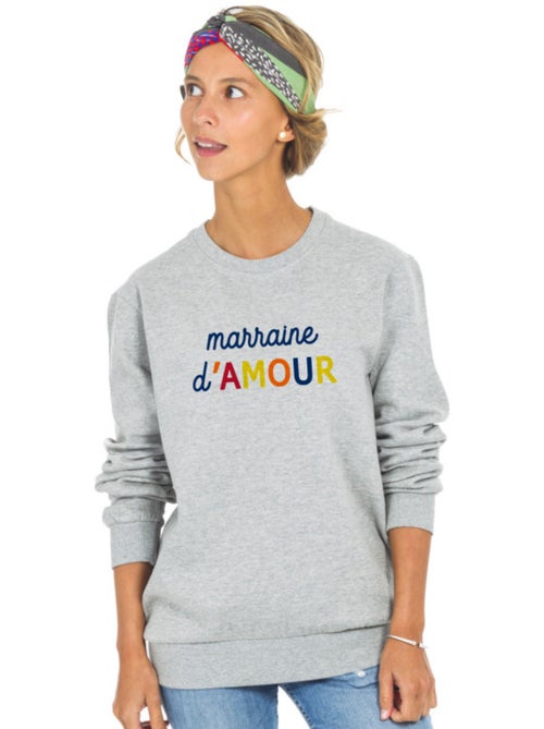 Sweat Femme - MARRAINE D'AMOUR COLORÉE WAF - Kiabi Sweat Femme - MARRAINE D'AMOUR COLORÉE WAF - Kiabi