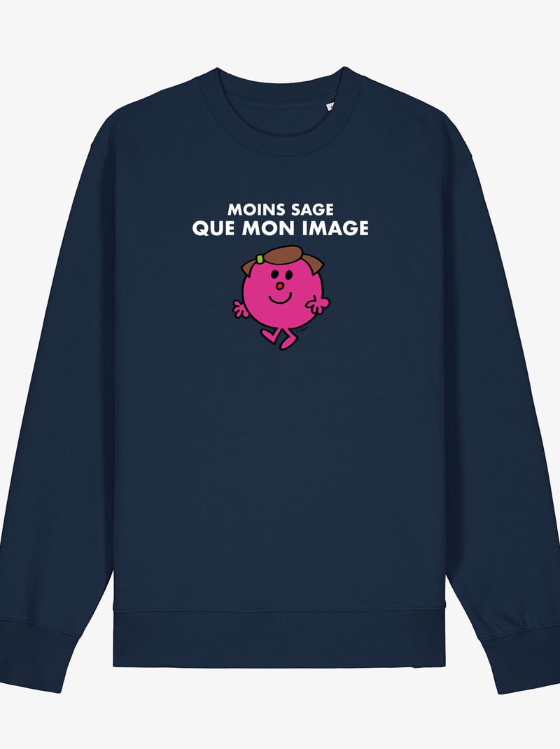 Sweat Femme - MOINS SAGE QUE MON IMAGE Bleu marine - Kiabi
