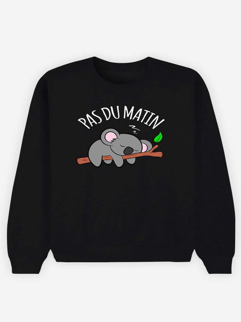 Sweat Femme - PAS DU MATIN Noir - Kiabi