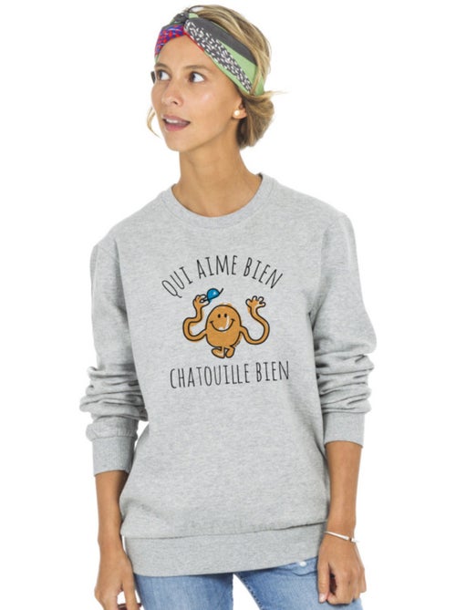 Sweat Femme - QUI AIME BIEN CHATOUILLE BIEN - Kiabi Sweat Femme - QUI AIME BIEN CHATOUILLE BIEN - Kiabi