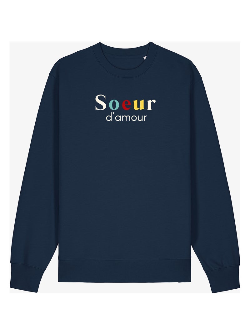 Sweat Femme - SŒUR D'AMOUR Bleu marine - Kiabi