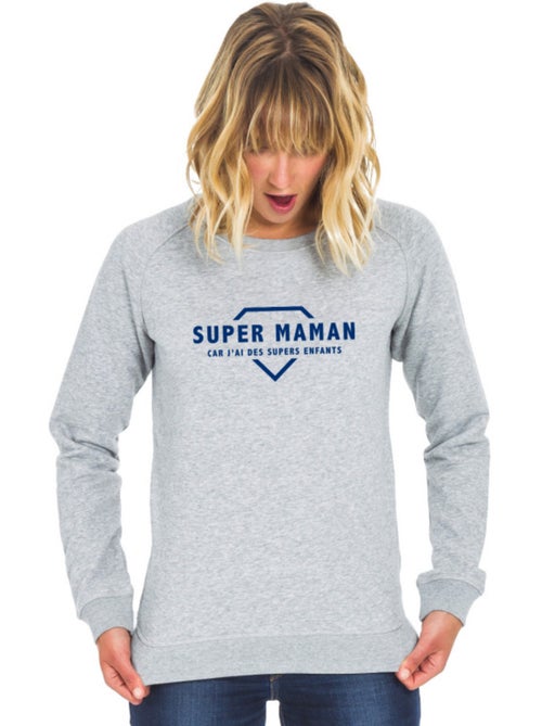 Sweat Femme - SUPER MAMAN CAR J'AI DES SUPERS ENFANTS 2 WAF - Kiabi Sweat Femme - SUPER MAMAN CAR J'AI DES SUPERS ENFANTS 2 WAF - Kiabi