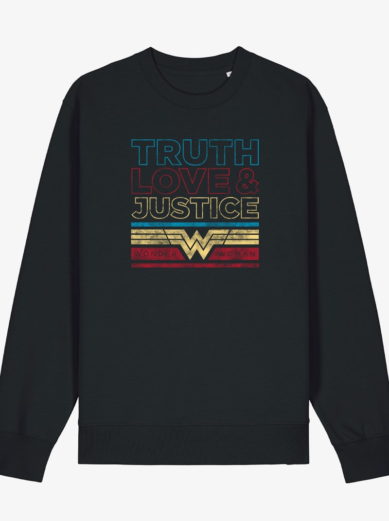 Sweat Femme - TRUTH LOVE & JUSTICE WONDER WOMAN Noir - Kiabi