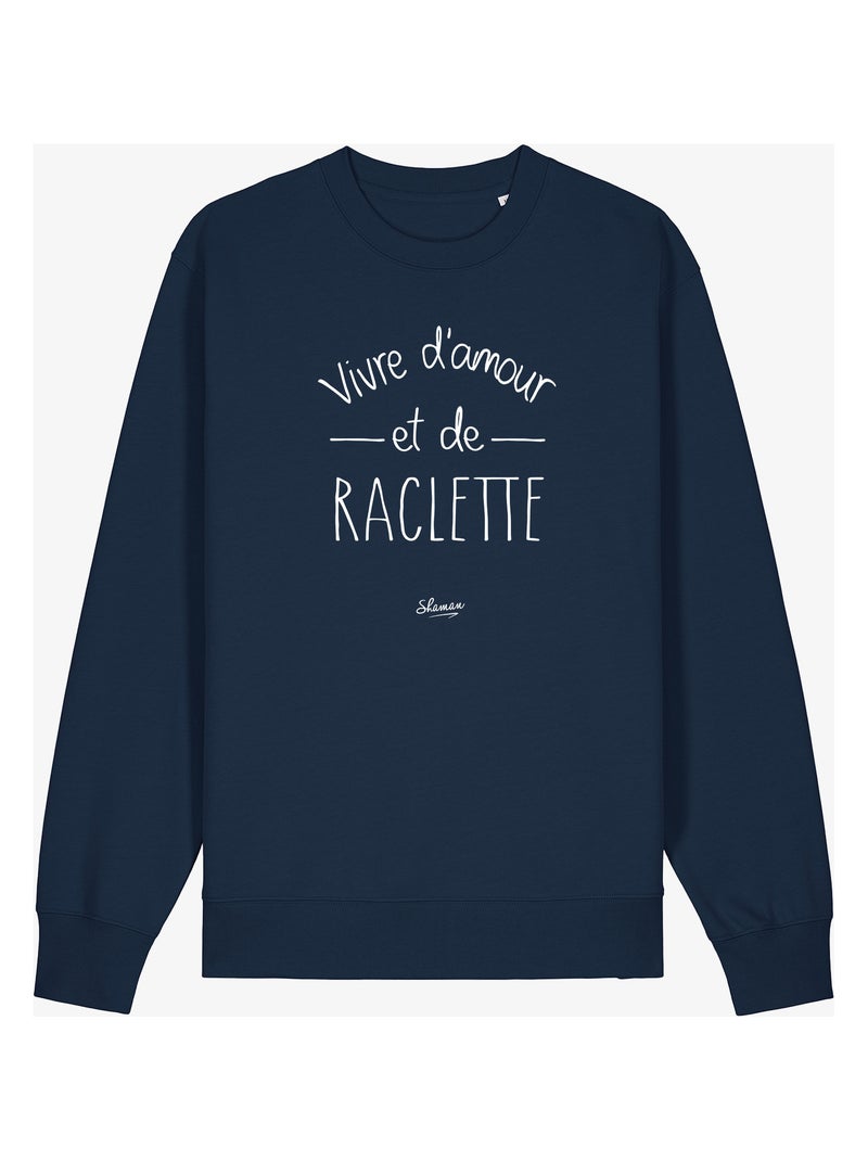 Sweat Femme - VIVRE D'AMOUR ET DE RACLETTE Bleu marine - Kiabi