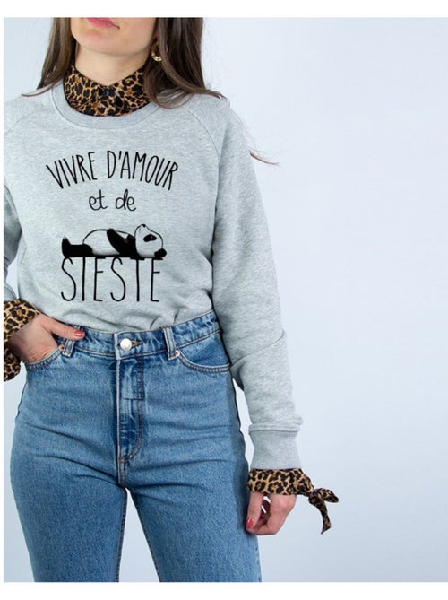 Sweat Femme - VIVRE D'AMOUR ET DE SIESTE - Kiabi Sweat Femme - VIVRE D'AMOUR ET DE SIESTE - Kiabi