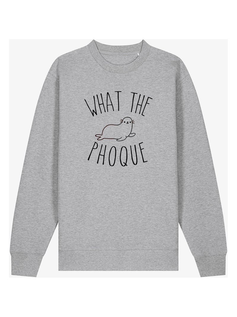 Sweat Femme - WHAT THE PHOQUE Gris chiné - Kiabi