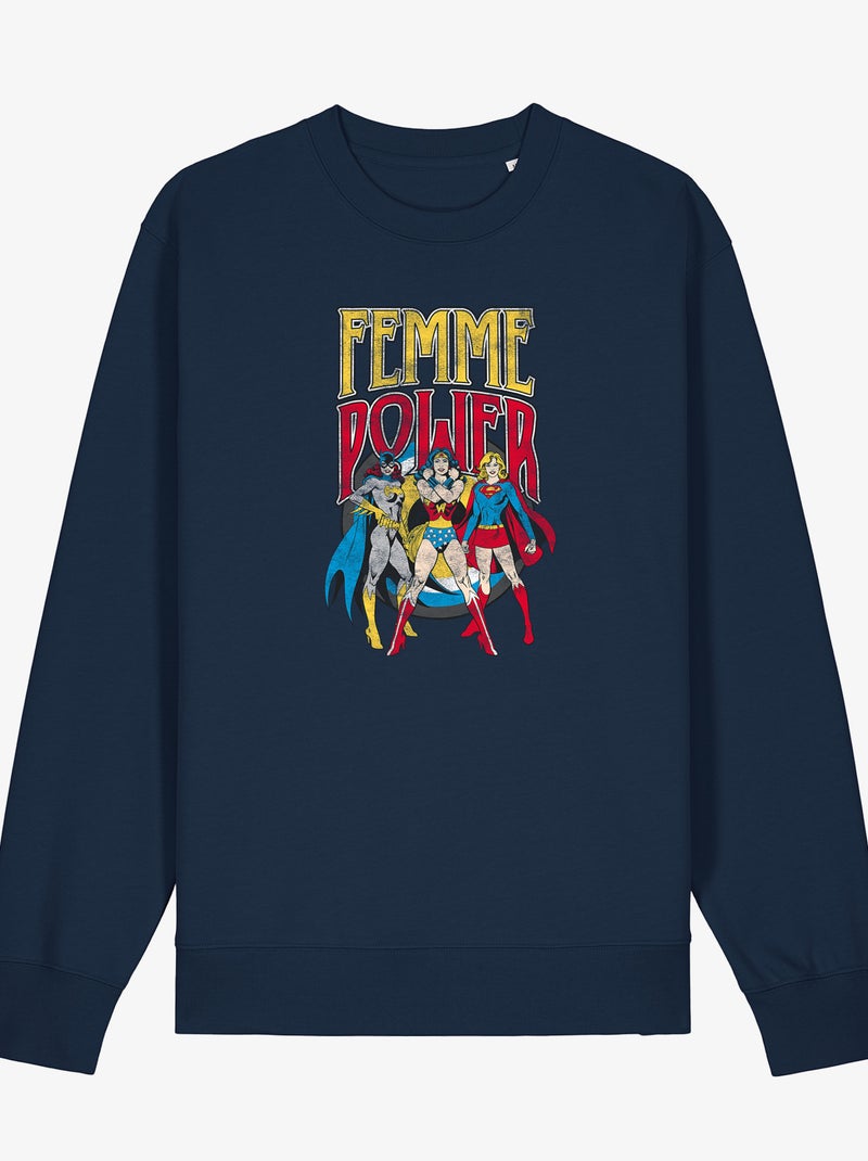 Sweat Femme - WONDER WOMAN FEMME POWER Bleu marine - Kiabi