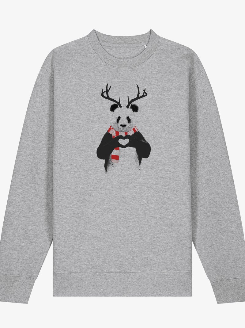 Sweat Femme - XMAS PANDA Gris chiné - Kiabi