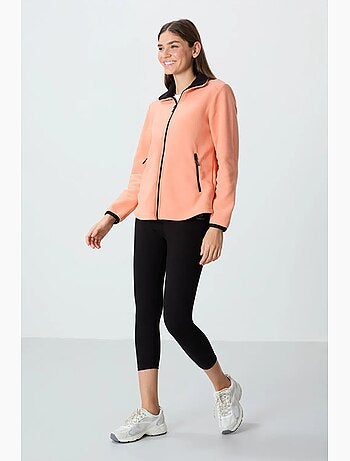 Sweat femme en maille peluche à zip tommy