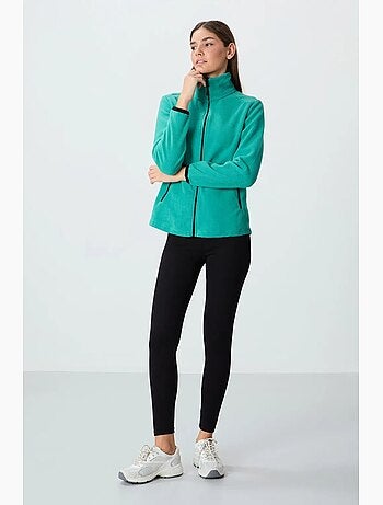 Sweat femme en maille peluche à zip tommy